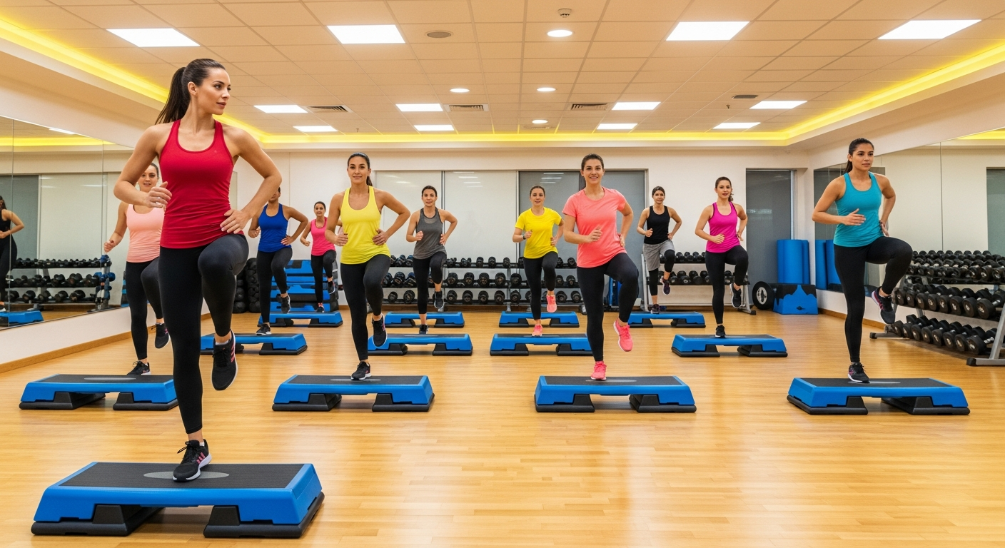 Групповые занятия кардио-аэробикой в AeroFit